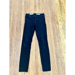 Anthro Pilcro‎ and the Letterpress Serif Skinny Jeans Black Denim Womens Size 26